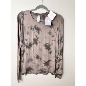 NEW JOY LAB TIE DYE SWEATSHIRT TOP WOMEN XS  Thumb Cuffs Vented High Low Shirt